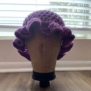 Purple Crochet Ruffle Hat 💜